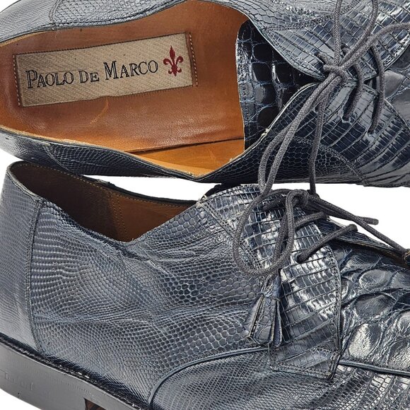 Vintage Exotic Black Teju Lizard and Alligator Men 15 Paolo De Marco Dress Shoes main image 10
